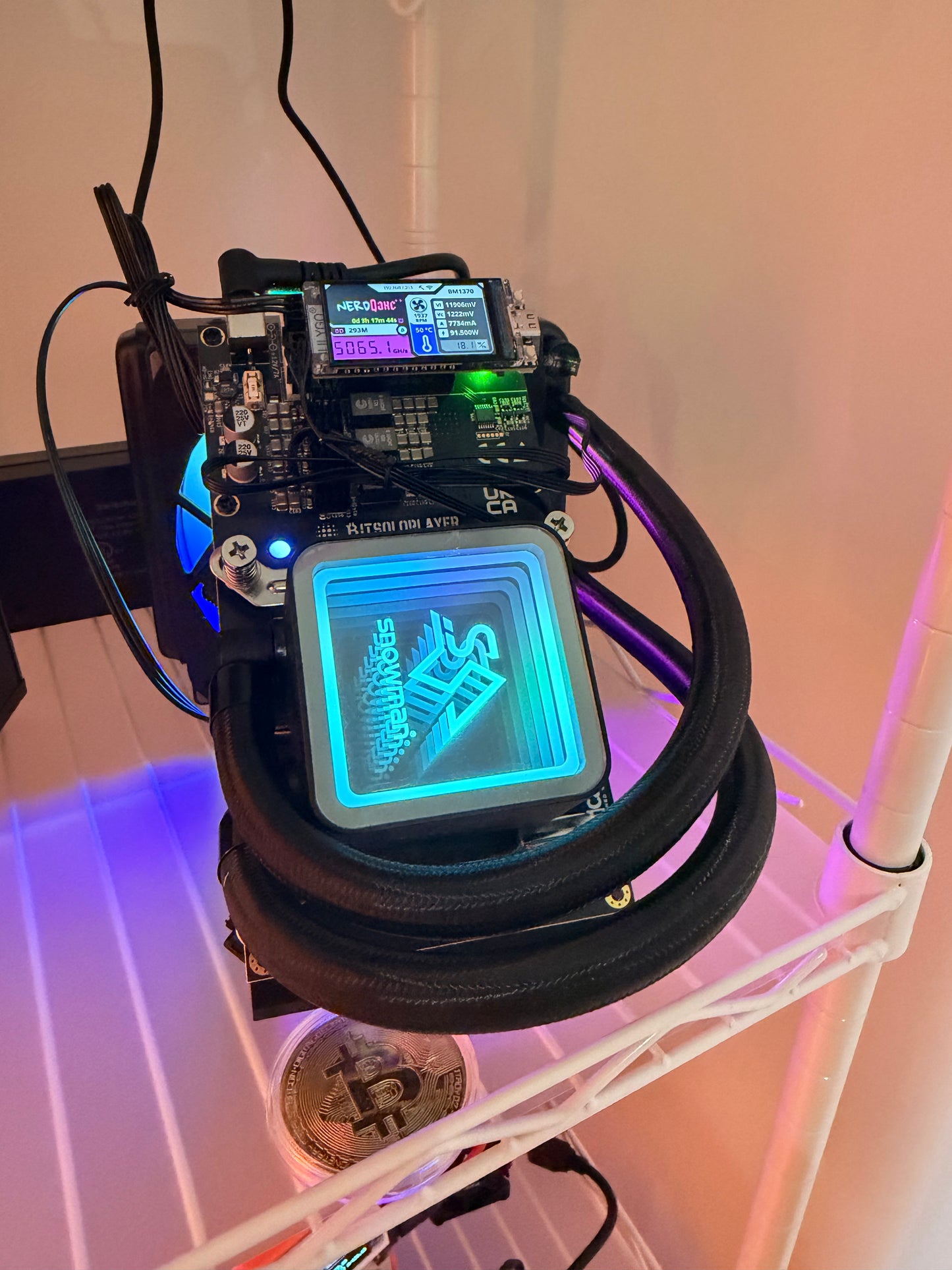 NerdQaxe++ Hydro – 4.8 TH/s Liquid-Cooled Bitcoin Miner | Ultra-Quiet 60W Home ASIC