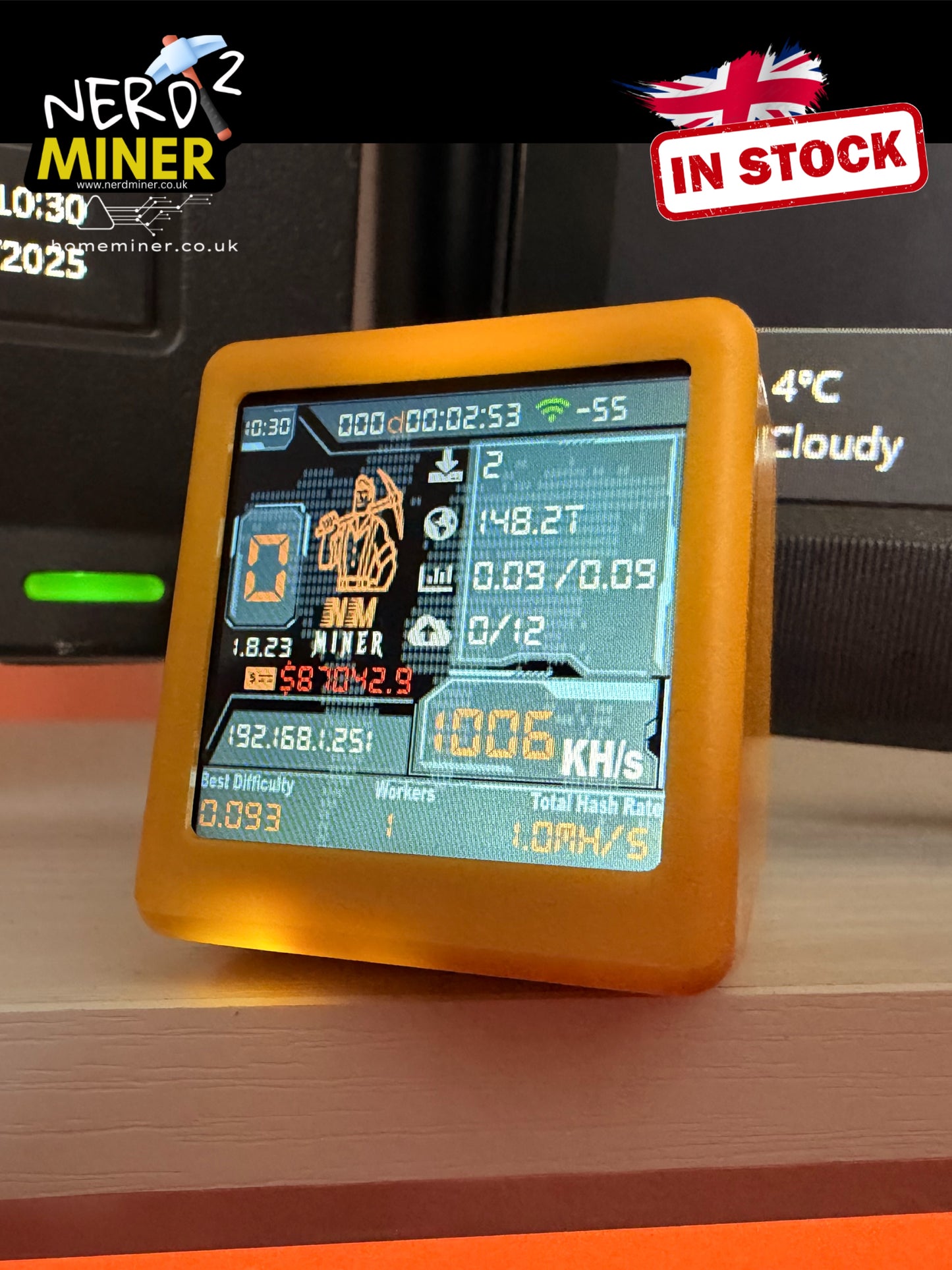 NNMINER Nerdminer NM-TV-154 Bitcoin Solo Miner – BTC MINER – ESP32 Crypto Mining