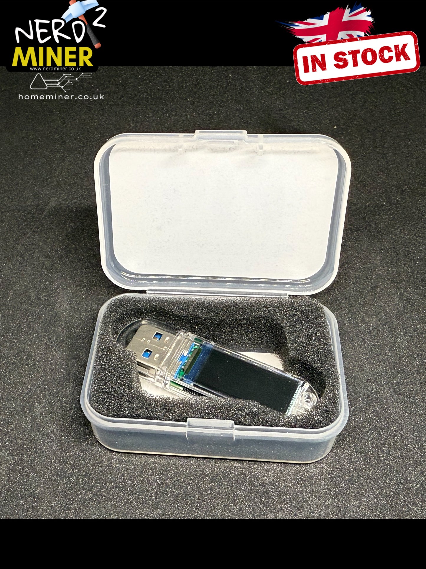 USB Nerd Miner v2 HomeMiner 78kh/s Desktop Solo Bitcoin Lottery Miner - UK STOCK